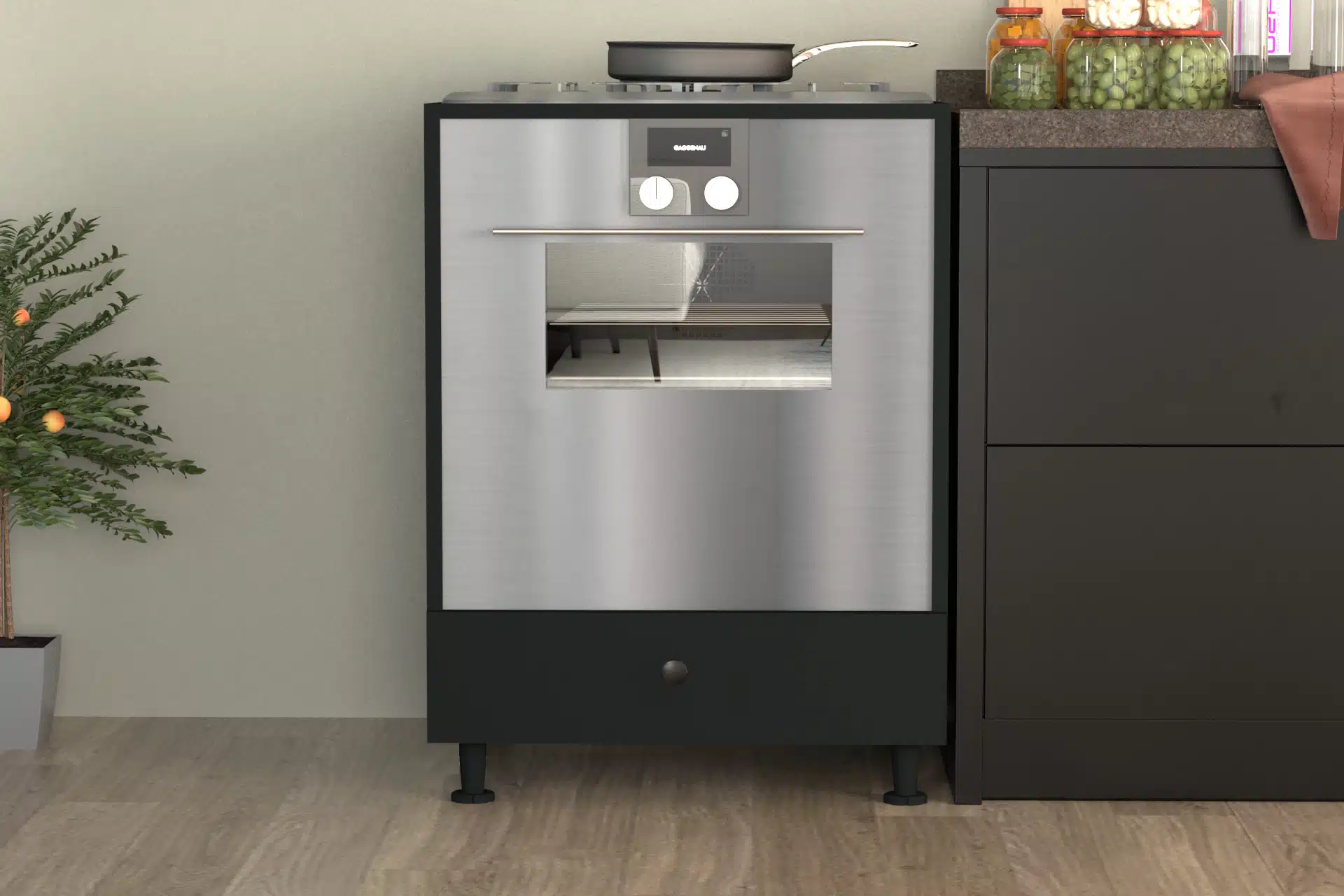 ארון שירות לתנור בילט אין וכיריים דגם ARAVA מבית TUDO DESIGN