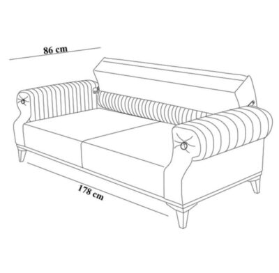 ספה תלת מושבית עם משענת גב מתרוממת דגם Lenga מבית HOMAX