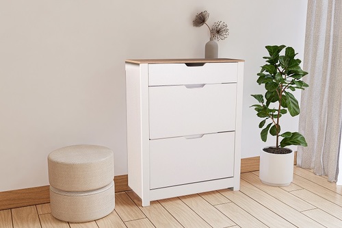 ארון נעליים מעוצב כולל 2 תאים ומגירה דגם SC1843 מבית Ramos