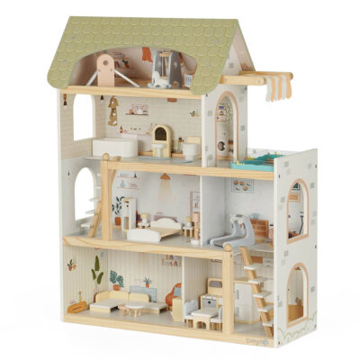 בית בובות מאובזר וילה אורבנית מעץ – Urban Villa Doll House מבית Dainy's