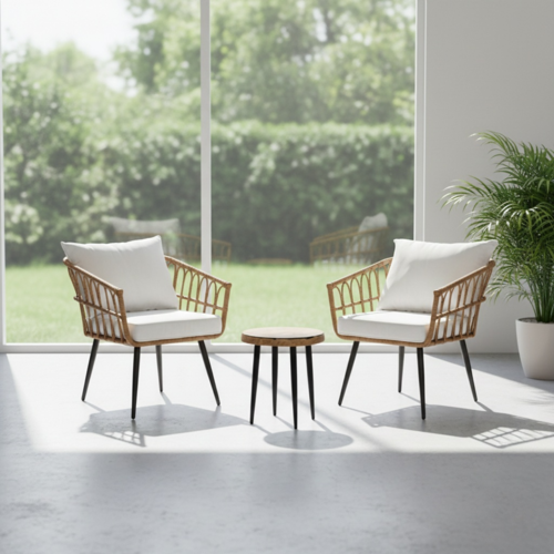 פינת ישיבה ראטן 3 חלקים לגינה או למרפסת דגם בליז מבית Playa