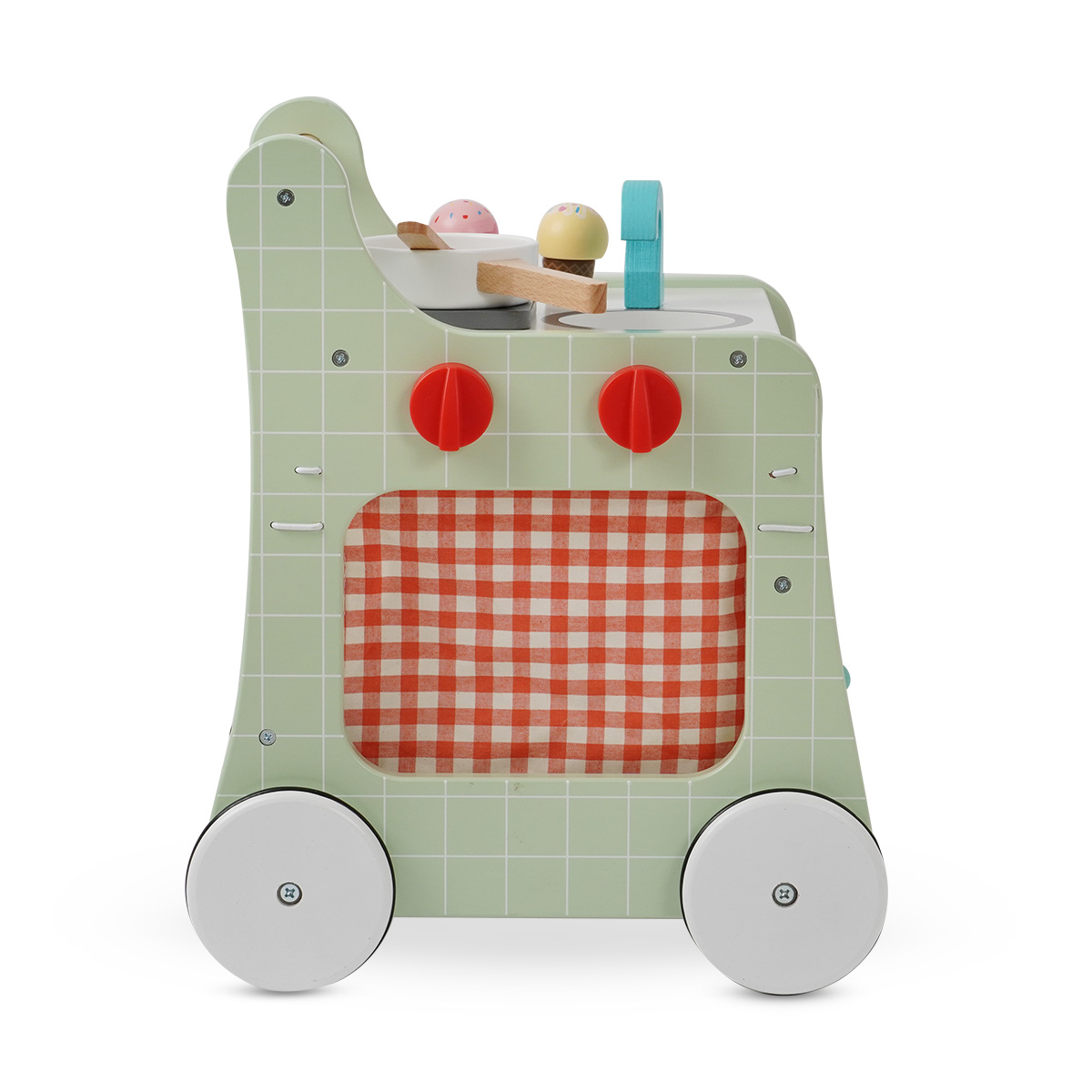 הליכון עגלת מטבח מעץ - Wooden Kitchen Activity Walker מבית Dainy's