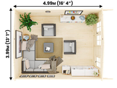 מחסן עץ פרימיום 5X4 עובי 45 ס"מ דגם Rhine מבית DunsterHouse
