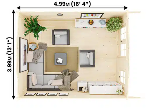 מחסן עץ פרימיום 5X4 עובי 45 ס"מ דגם Rhine מבית DunsterHouse