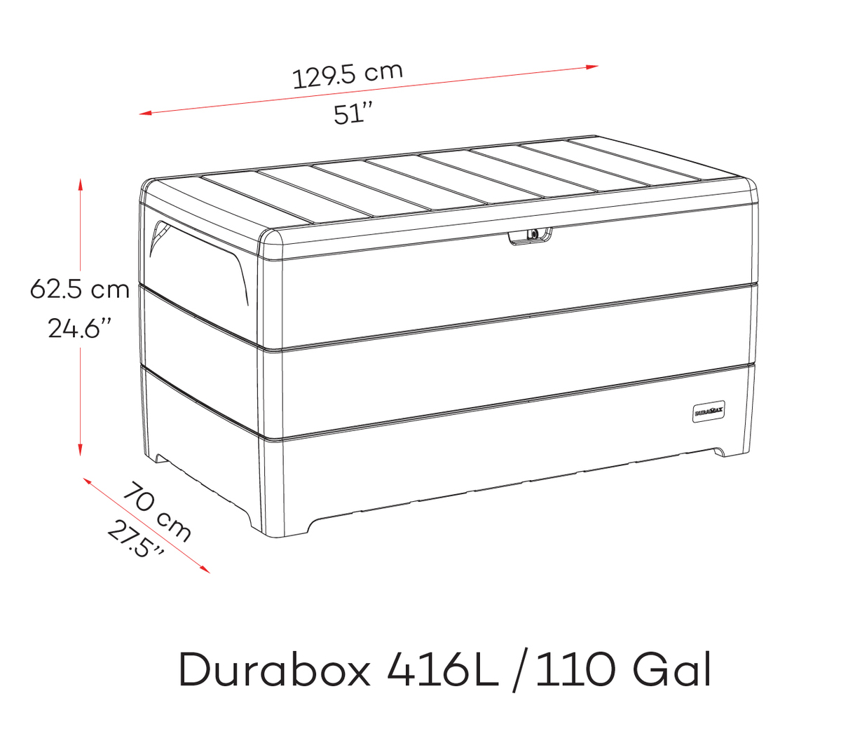 ארגז אחסון 416 ליטר דגם 86603 מבית Garden Top
