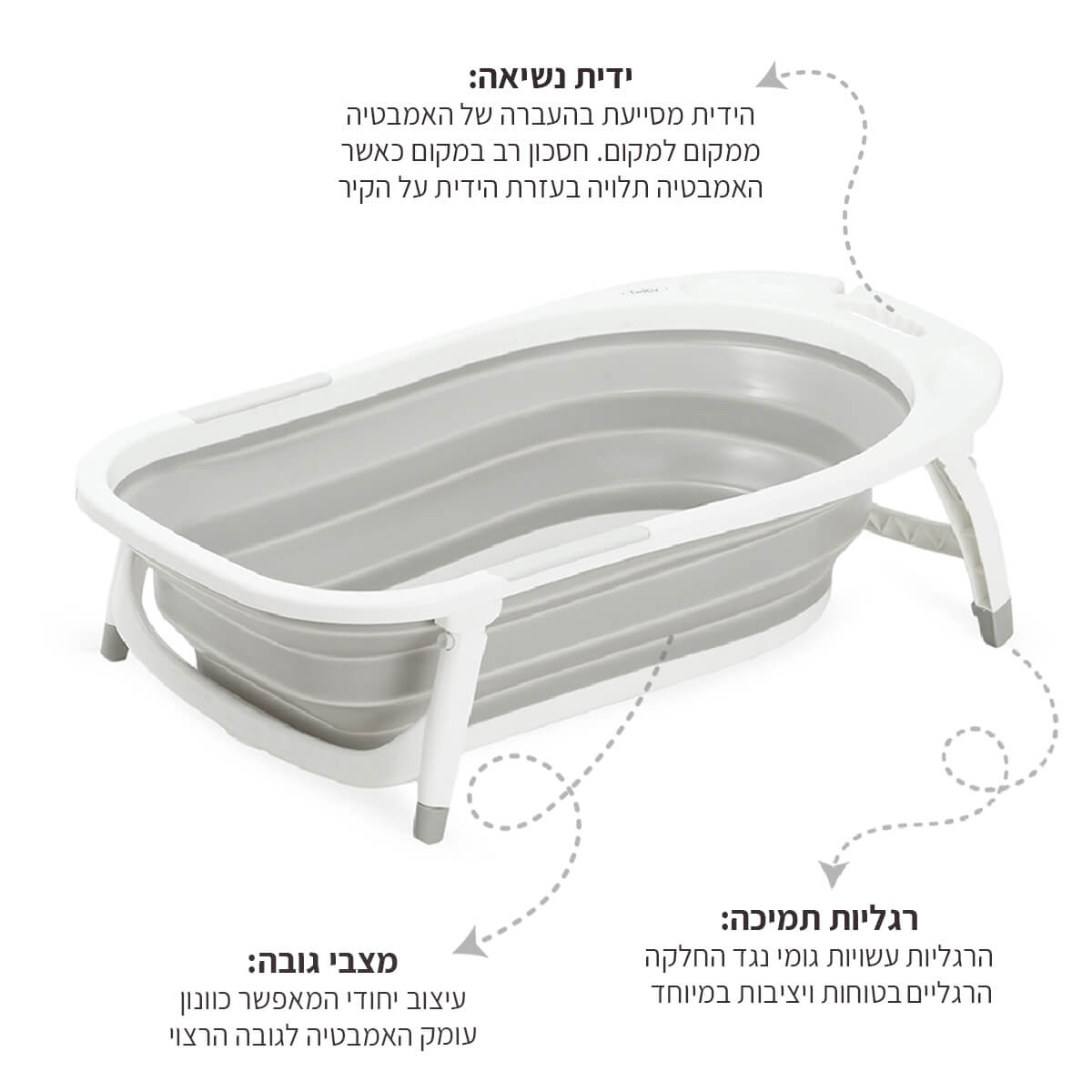 אמבטיה מתקפלת כנרת – Kineret Folding Bath Tub מבית Twigy