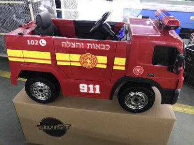 כבאית ממונעת 12V לילדים עם גלגלי EVA