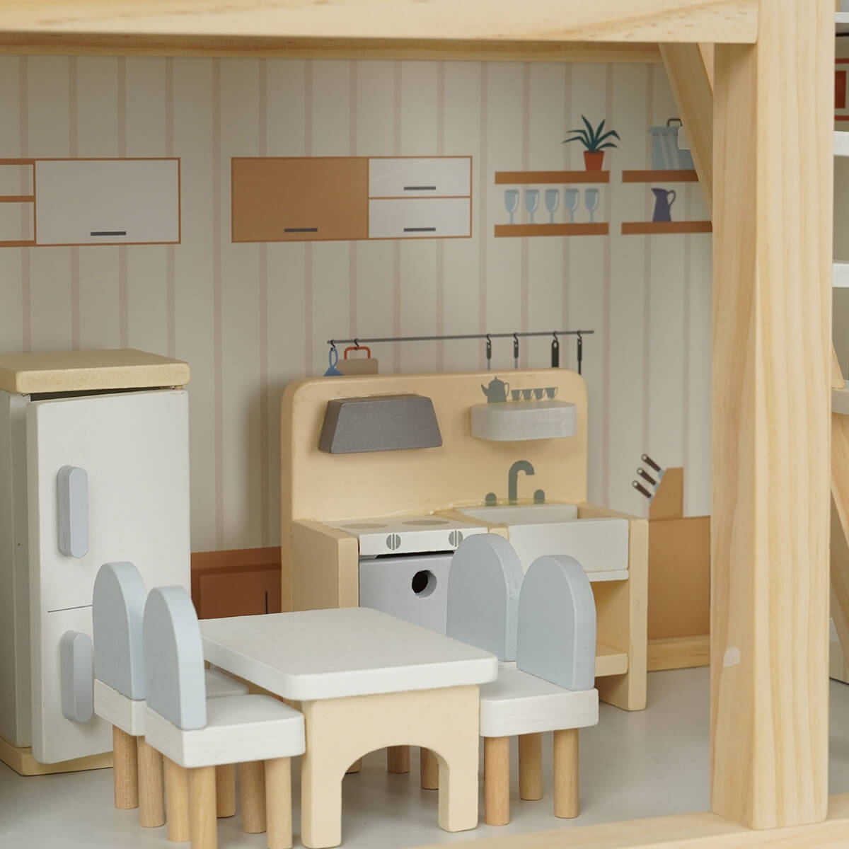 בית בובות מאובזר וילה אורבנית מעץ – Urban Villa Doll House מבית Dainy's