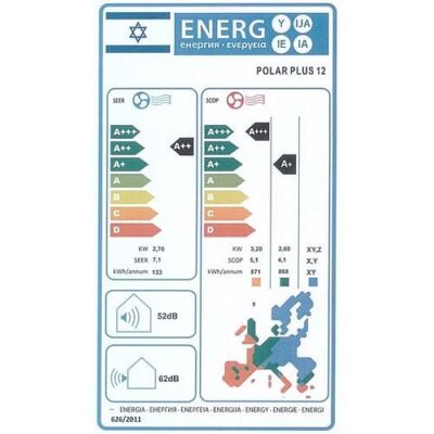 מזגן עילי אינוורטר דגם POLAR PLUS Inverter 12 מבית Aufit