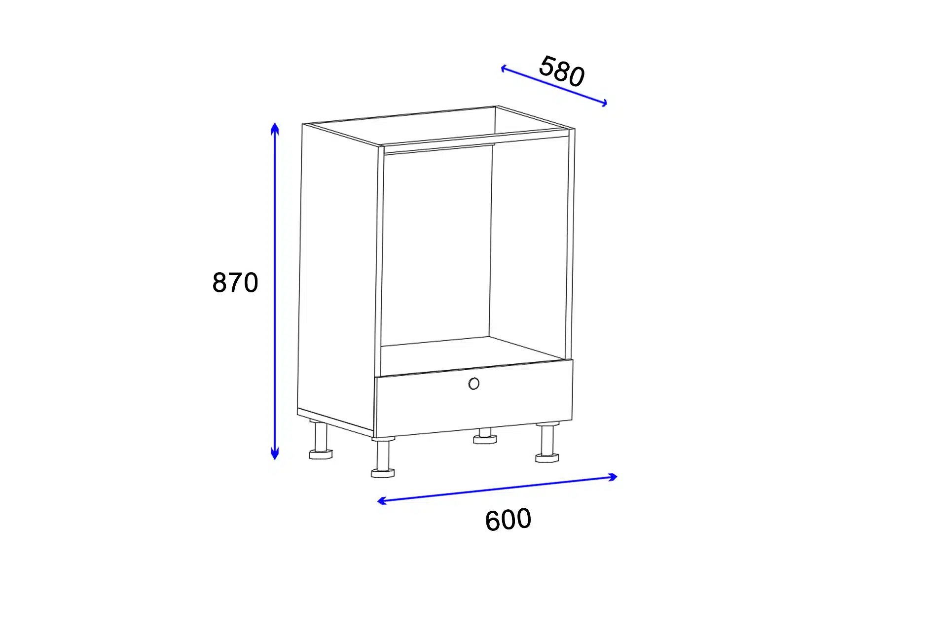 ארון שירות לתנור בילט אין וכיריים דגם ARAVA מבית TUDO DESIGN