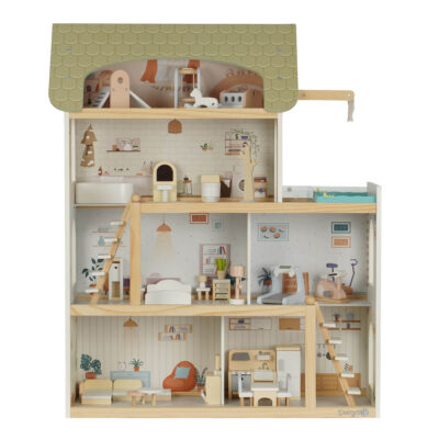בית בובות מאובזר וילה אורבנית מעץ – Urban Villa Doll House מבית Dainy's