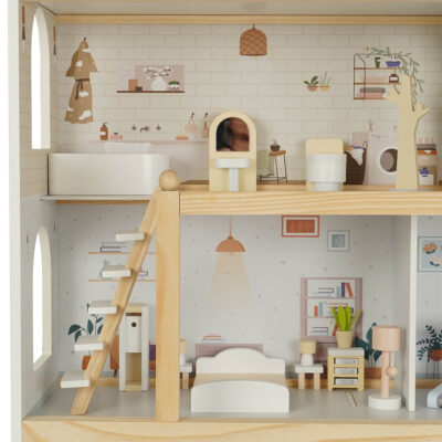 בית בובות מאובזר וילה אורבנית מעץ – Urban Villa Doll House מבית Dainy's