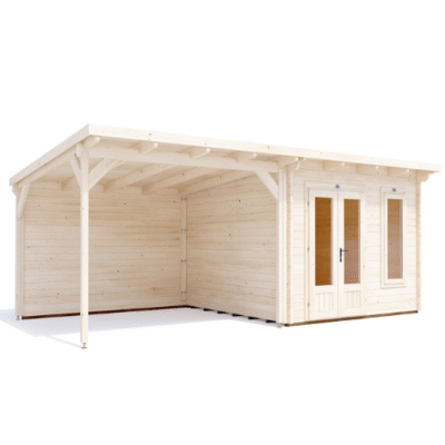 מחסן עץ עם גזיבו 6X3 עובי 45 ס"מ דגם Cabin מבית DunsterHouse