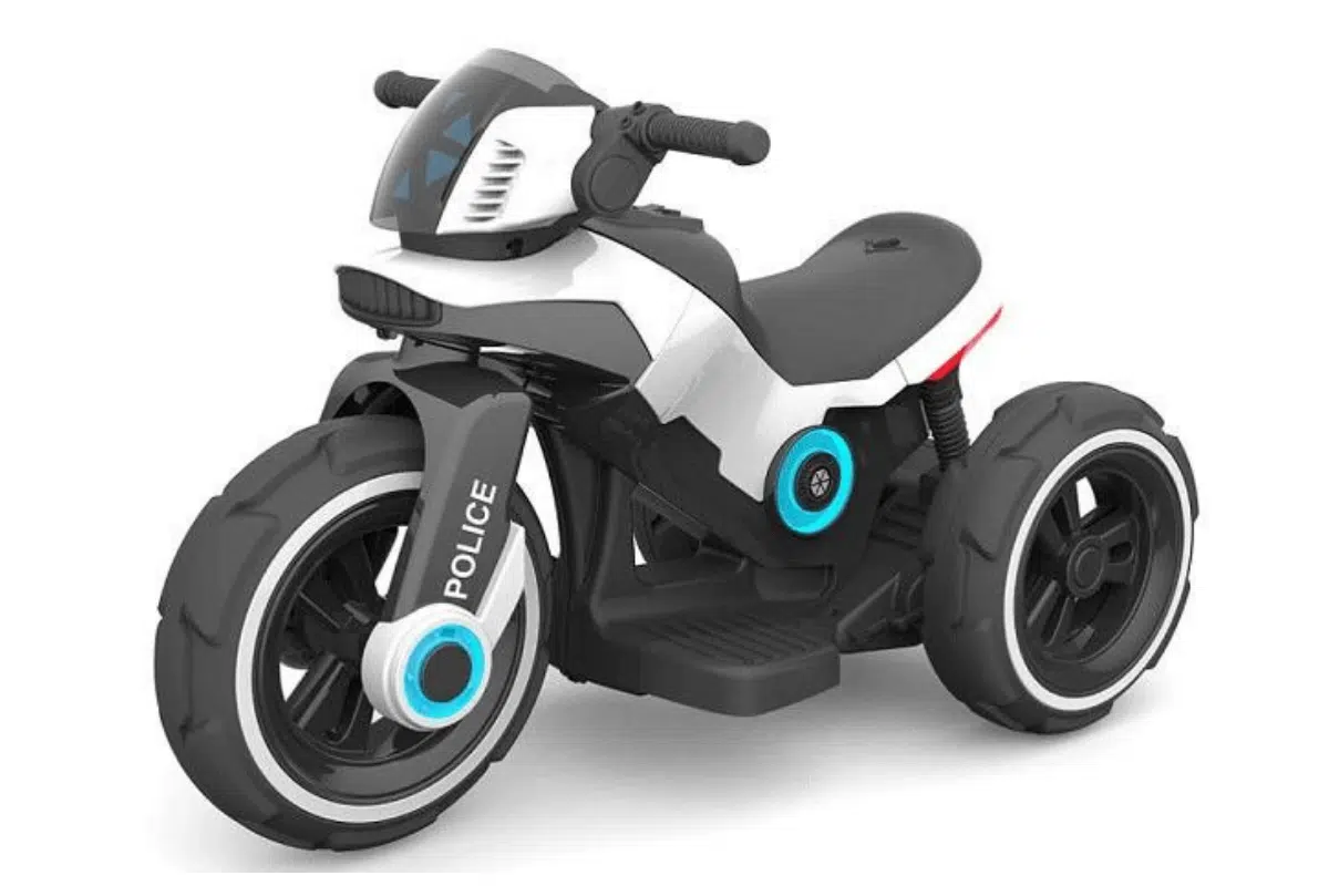 אופנוע ממונע מדליק לילדים פוליס POLICE 6V עם 3 גלגלים במגוון צבעים לבחירה