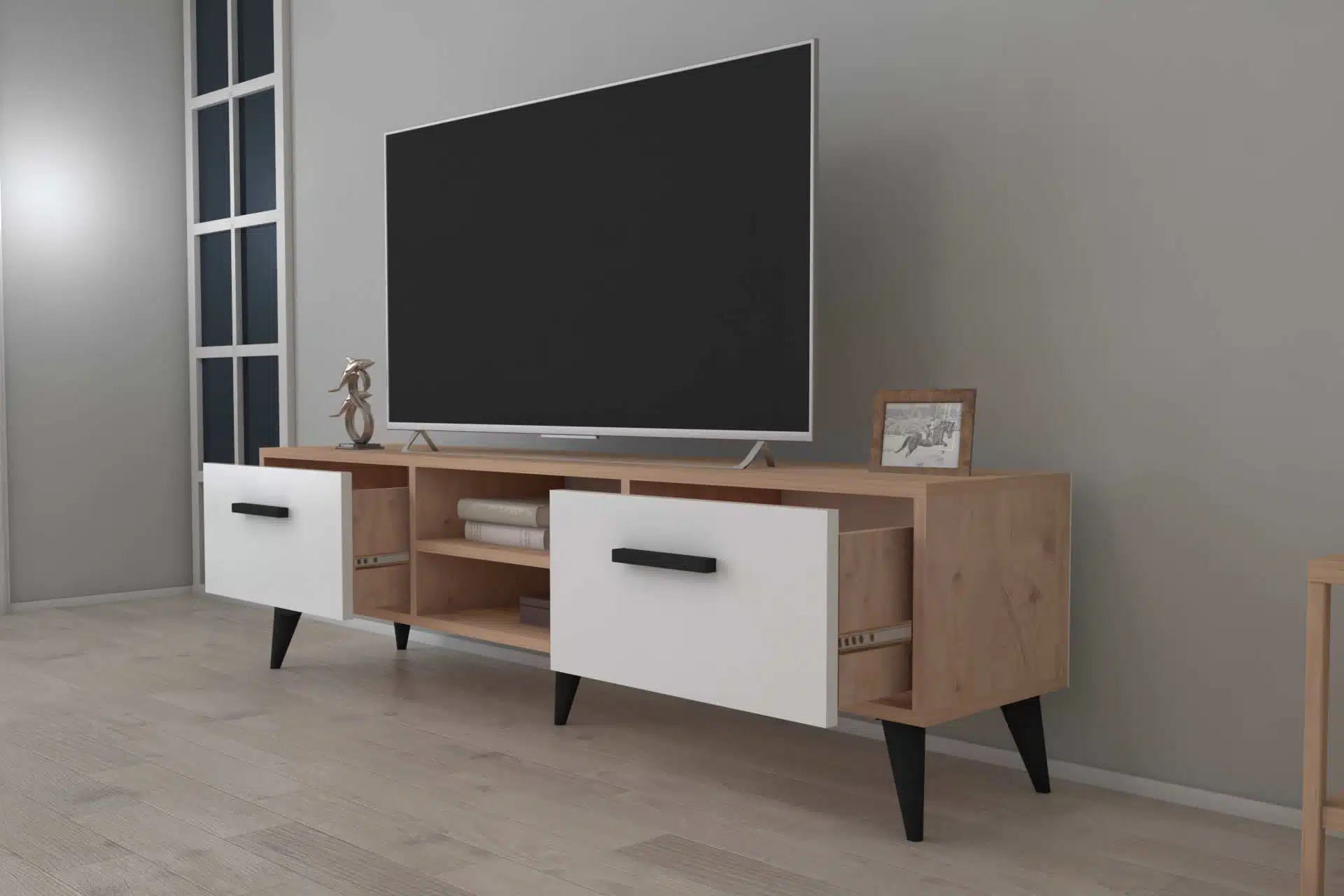 מזנון טלוויזיה ברוחב 140 ס"מ דגם LEON מבית TUDO DESIGN
