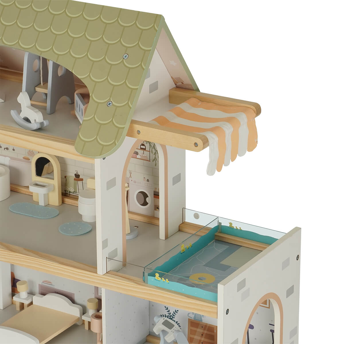 בית בובות מאובזר וילה אורבנית מעץ – Urban Villa Doll House מבית Dainy's