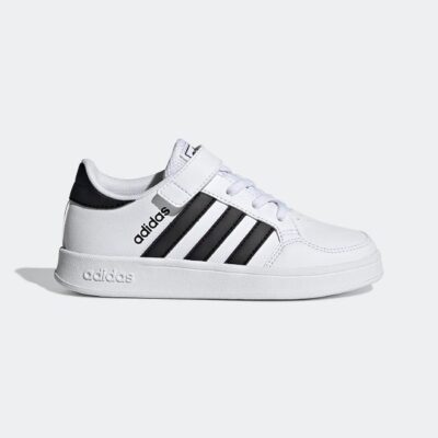 נעלי אופנה לילדים בצבע לבן/שחור דגם BREAKNET SHOES מבית ADIDAS