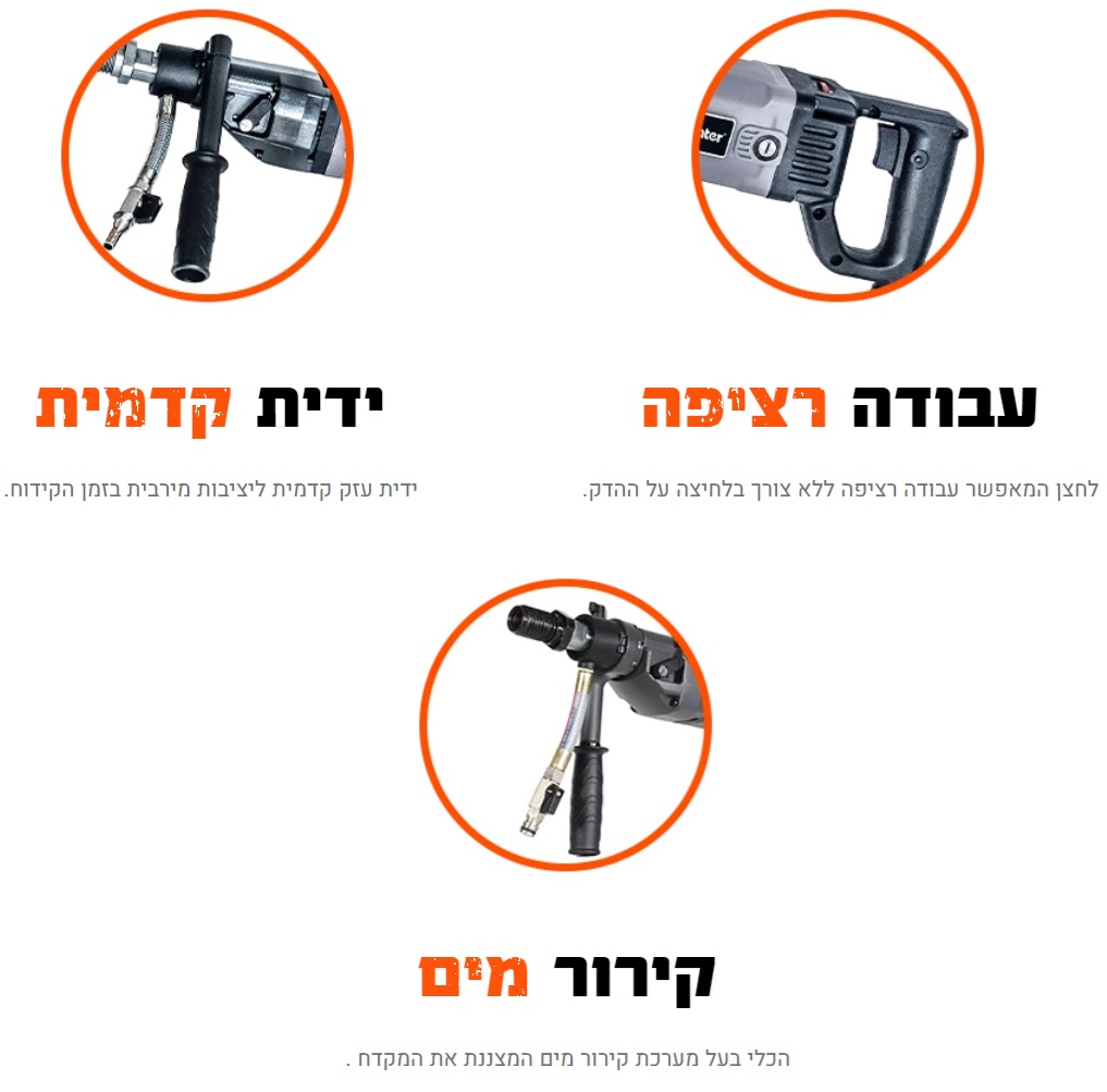 מכונת קידוח יהלום 1300W נישאת דגם 101811-003 מבית Hunter