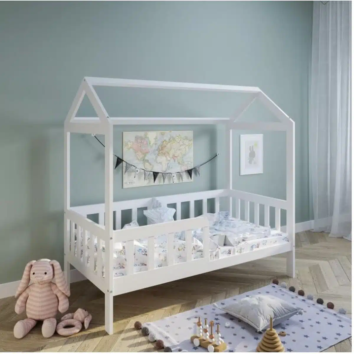 מיטת ילדים בצורת בית עם מיטת חבר ומזרנים דגם TEDDY מבית BRADEX מיטת ילדים בצורת בית עם מיטת חבר ומזרנים דגם TEDDY מבית BRADEX