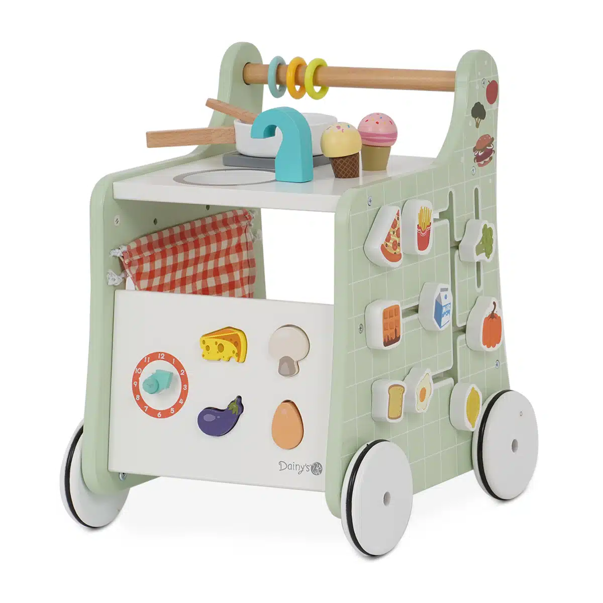 הליכון עגלת מטבח מעץ - Wooden Kitchen Activity Walker מבית Dainy's הליכון עגלת מטבח מעץ - Wooden Kitchen Activity Walker מבית Dainy's