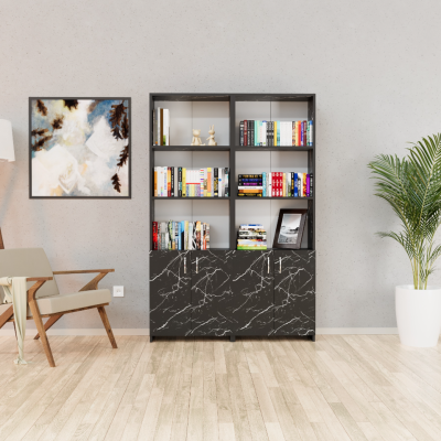 כוננית/ספריה רחבה לבית ולמשרד דגם אורטל 6036.2 מבית Double