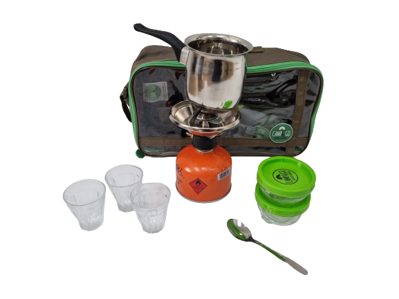ערכת קפה מלאה בתיק נסיעה כולל בלון גז דגם COFFEE KIT מבית Camp And Go