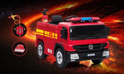 כבאית ממונעת 12V לילדים עם גלגלי EVA