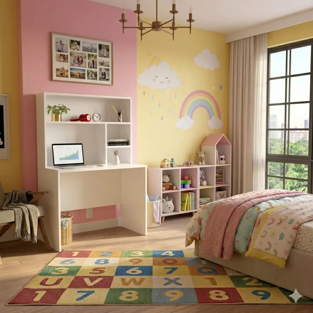 שולחן מחשב עם ספרייה ומדפי אחסון דגם אוריאן 6040 מבית Double שולחן מחשב עם ספרייה ומדפי אחסון דגם אוריאן 6040 מבית Double