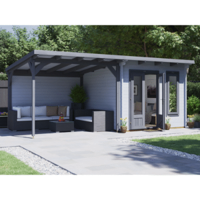 מחסן עץ עם גזיבו 6X3 עובי 45 ס"מ דגם Cabin מבית DunsterHouse