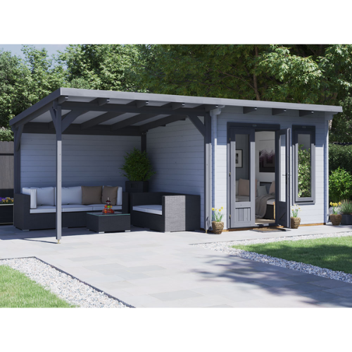 מחסן עץ עם גזיבו 6X3 עובי 45 ס"מ דגם Cabin מבית DunsterHouse