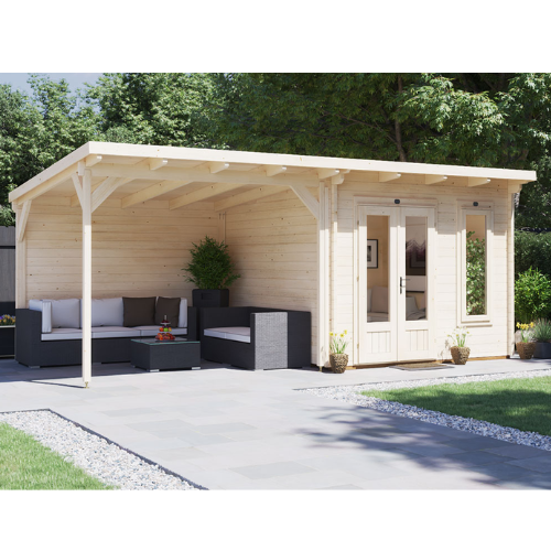 מחסן עץ עם גזיבו 6X3 עובי 45 ס"מ דגם Cabin מבית DunsterHouse