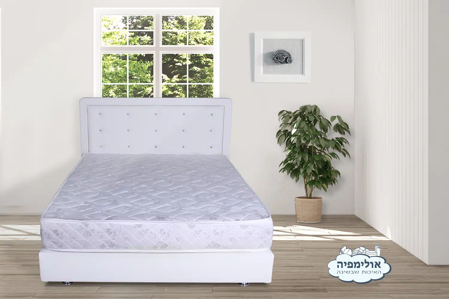מיטה ברוחב וחצי כולל מזרן תואם וארגז מצעים דגם 6010 מבית Olympia