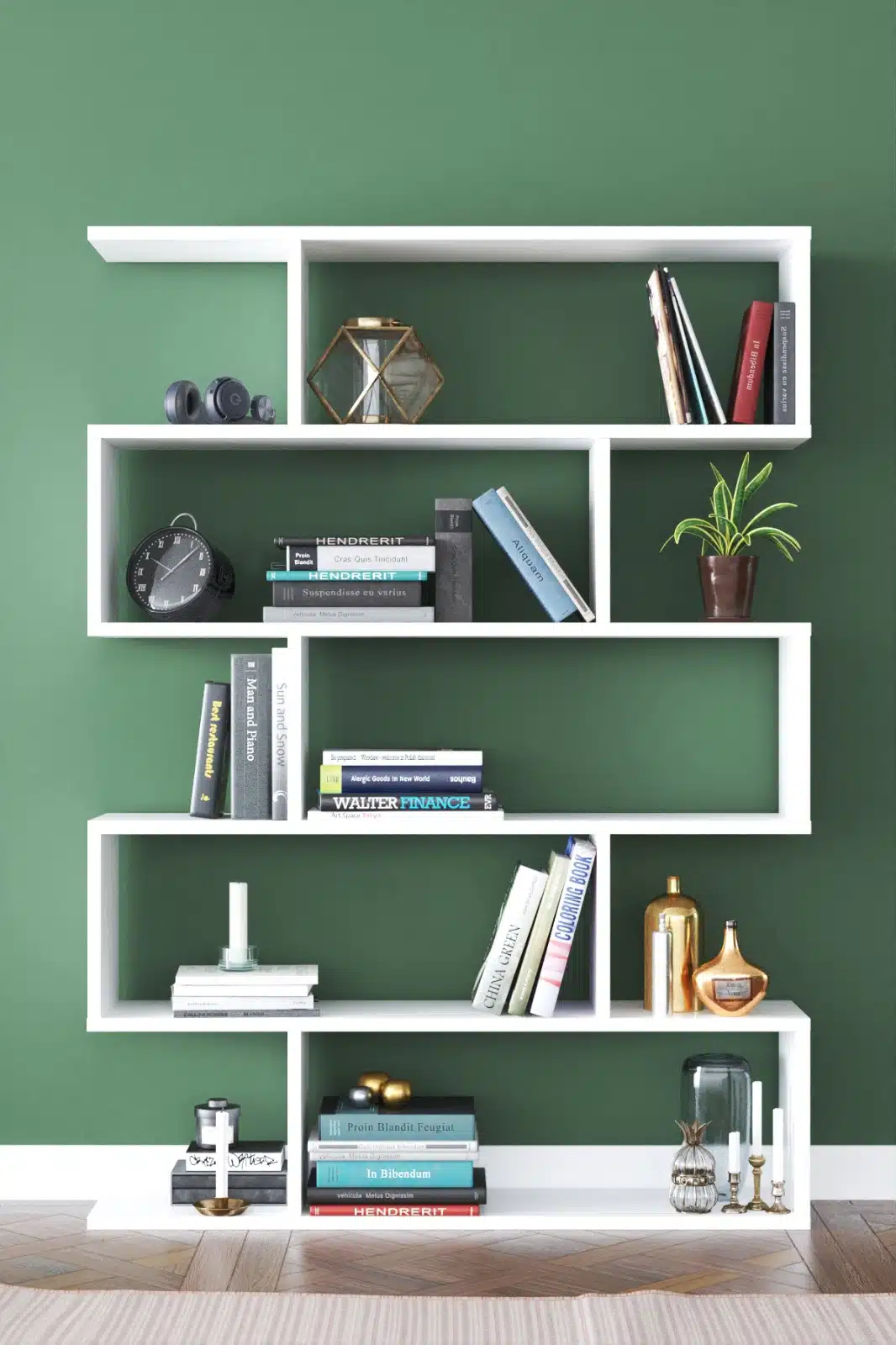 כוננית מדפים מעוצבת זיגזג דגם ורד לבן מבית Tudo Design כוננית מדפים מעוצבת זיגזג דגם ורד לבן מבית Tudo Design