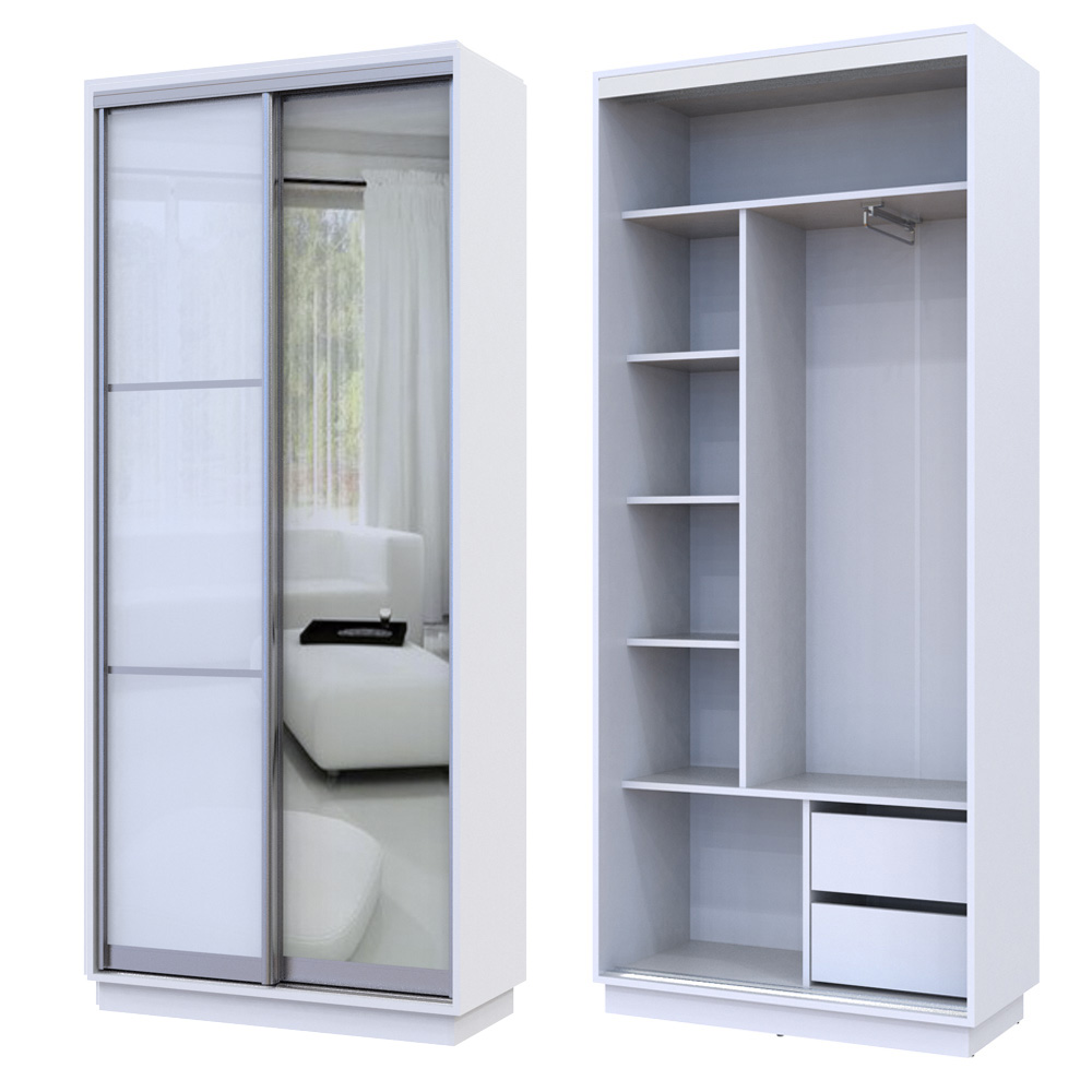 ארון הזזה 2 דלתות רוחב 90 ס"מ דגם אדם מבית HOME DECOR