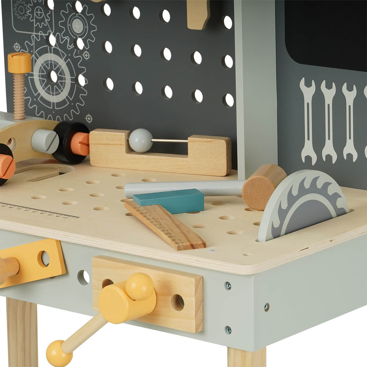 שולחן עבודה מעץ לילדים – Wooden Workbench מבית Dainy's