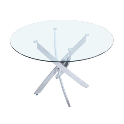 שולחן אוכל זכוכית עגול 120 ס"מ דגם ונציה מבית HOME DECOR