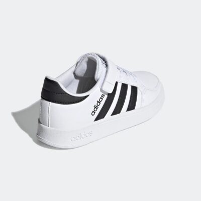 נעלי אופנה לילדים בצבע לבן/שחור דגם BREAKNET SHOES מבית ADIDAS