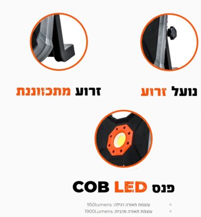 פרוז'קטור לד נטען 18V - גוף בלבד דגם 101716-002 מבית Hunter