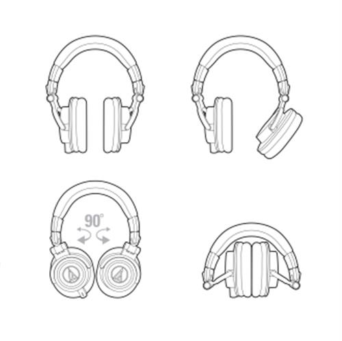 אוזניות מוניטור אולפן מקצועיות דגם ATH-M50x מבית Audio Technica