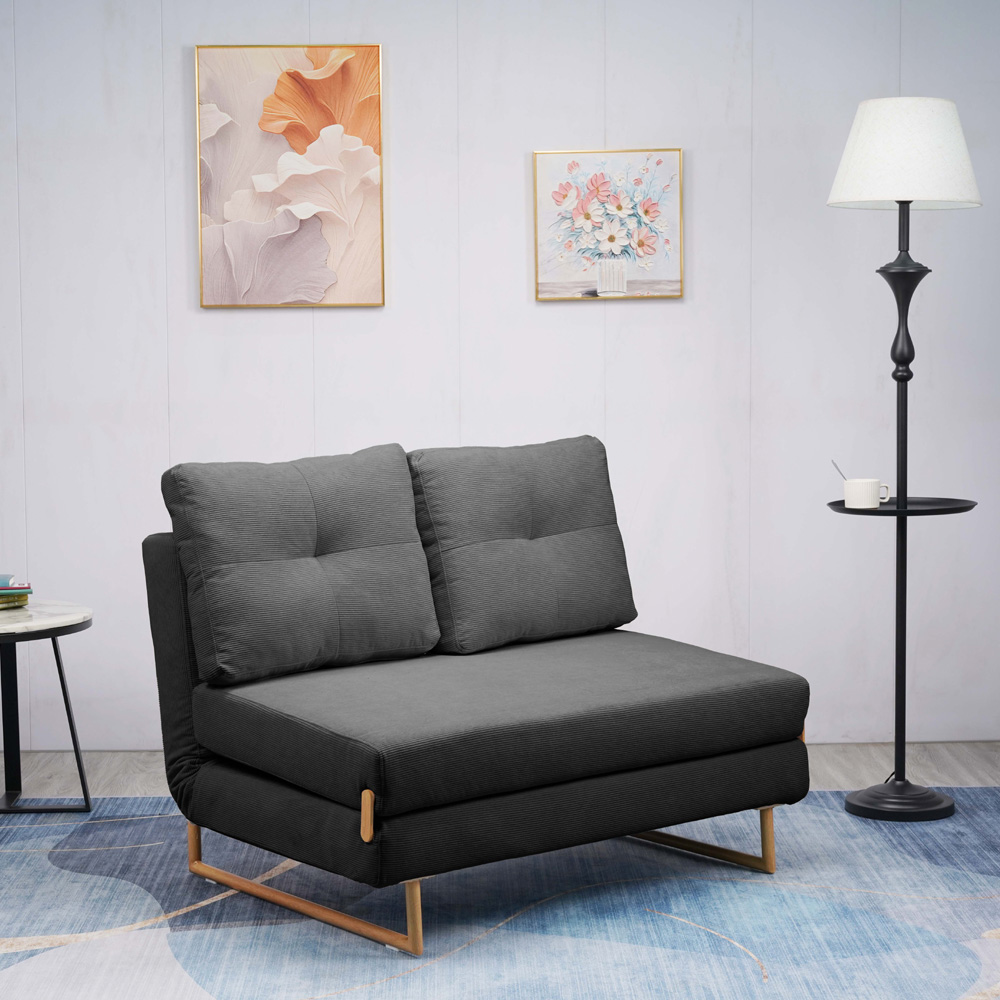 ספה 120 ס"מ נפתחת למיטה מרופדת בד קורדרוי HOME DECOR דגם לילך 120