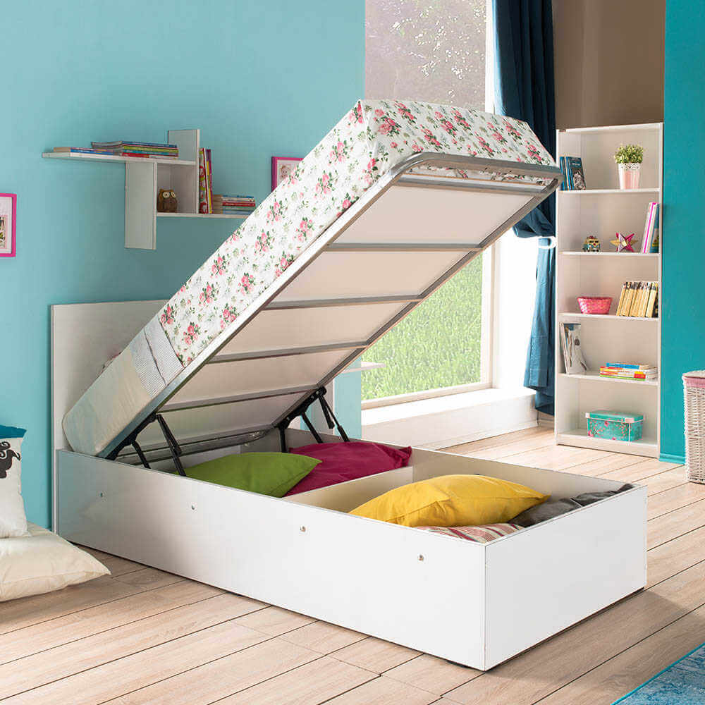 מיטת יחיד עם ארגז מצעים דגם Letto-KRB-090 מבית HOMAX מיטת יחיד עם ארגז מצעים דגם Letto-KRB-090 מבית HOMAX