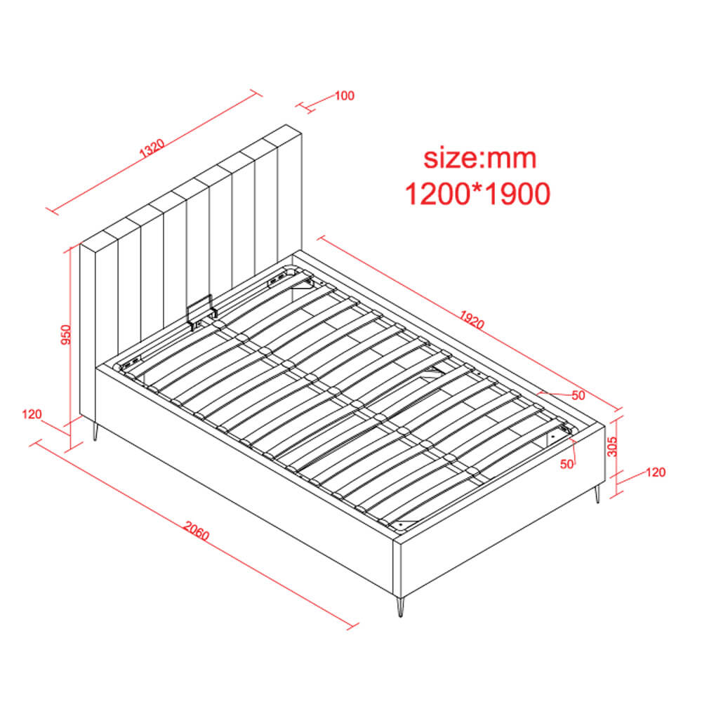 מיטה רחבה עם ארגז מצעים דגם מונה מבית HOME DECOR