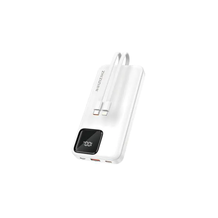 מטען נייד 10000mAh 22.5W עם צג וכבל מובנה מבית semicom