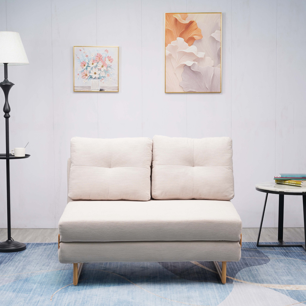 ספה 120 ס"מ נפתחת למיטה מרופדת בד קורדרוי HOME DECOR דגם לילך 120