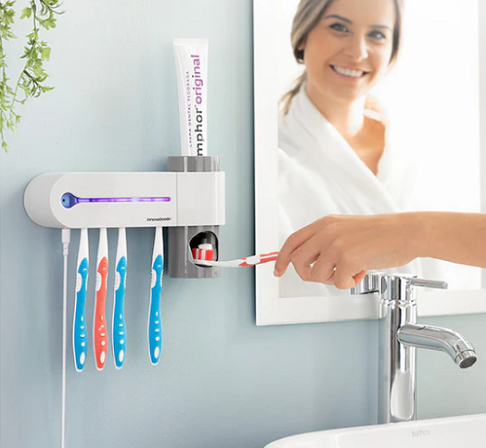 מתקן למברשות שיניים עם דיספנסר דגם V0103198 מבית InnovaGoods