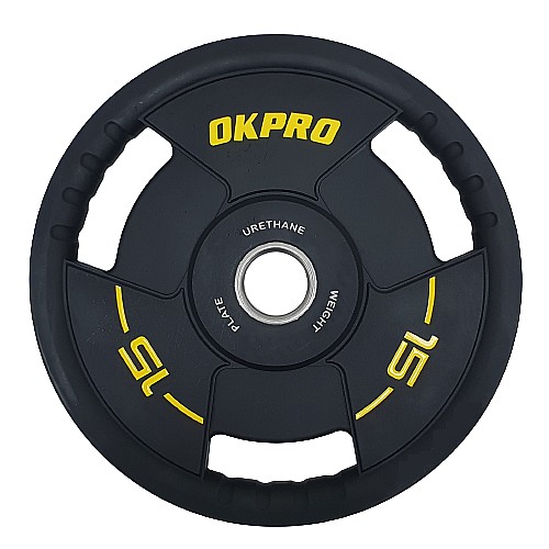משקולת ויניל אולימפי 15 ק"ג קוטר 50 מ"מ מבית OK PRO