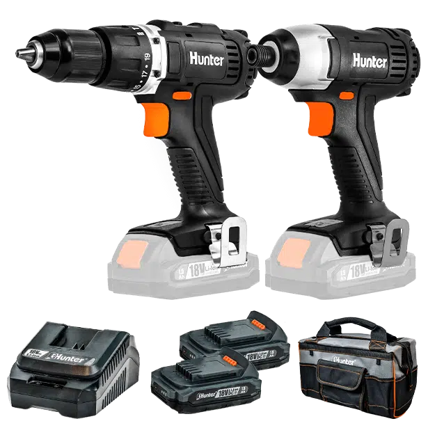 מברגה רוטטת/קודחת ואימפקט 18V דגם 100313-002 מבית Hunter מברגה רוטטת/קודחת ואימפקט 18V דגם 100313-002 מבית Hunter