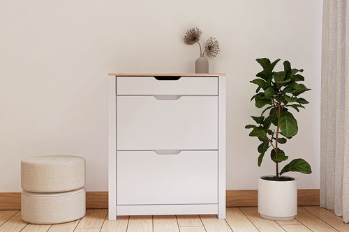 ארון נעליים מעוצב כולל 2 תאים ומגירה דגם SC1843 מבית Ramos