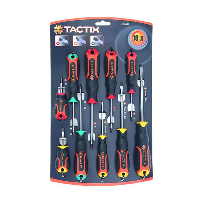 סט מברגים מעורב 10 יחידות דגם 205407 מבית TACTIX