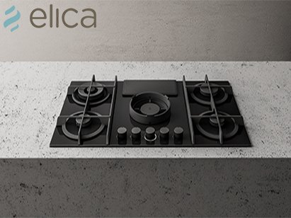 כיריים גז משולבות קולט אדים דגם NIKOLA-FL-BLF88 מבית ELICA